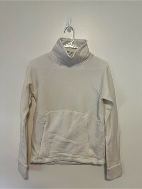 Athleta Cream High Funnel Neck Pullover